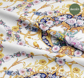 Digitally Printed Fabric with Baroque Detail and Floral Pattern